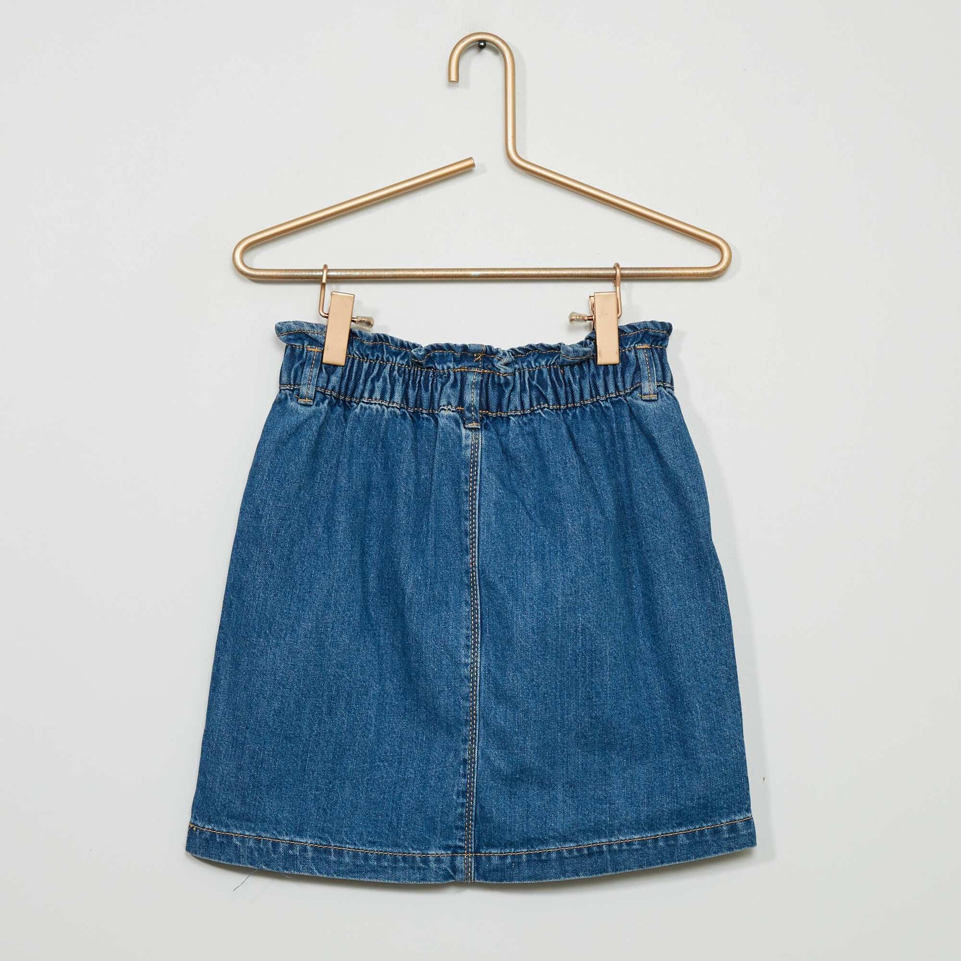 Jupe paper bag en denim Bleu