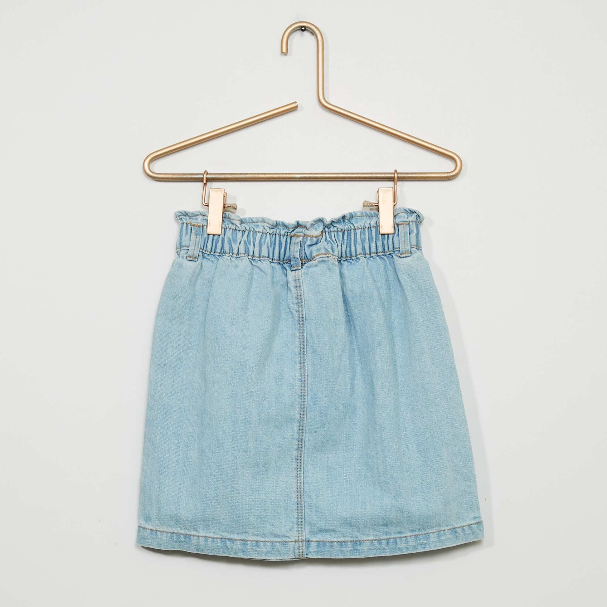 Jupe paper bag en denim Bleu clair