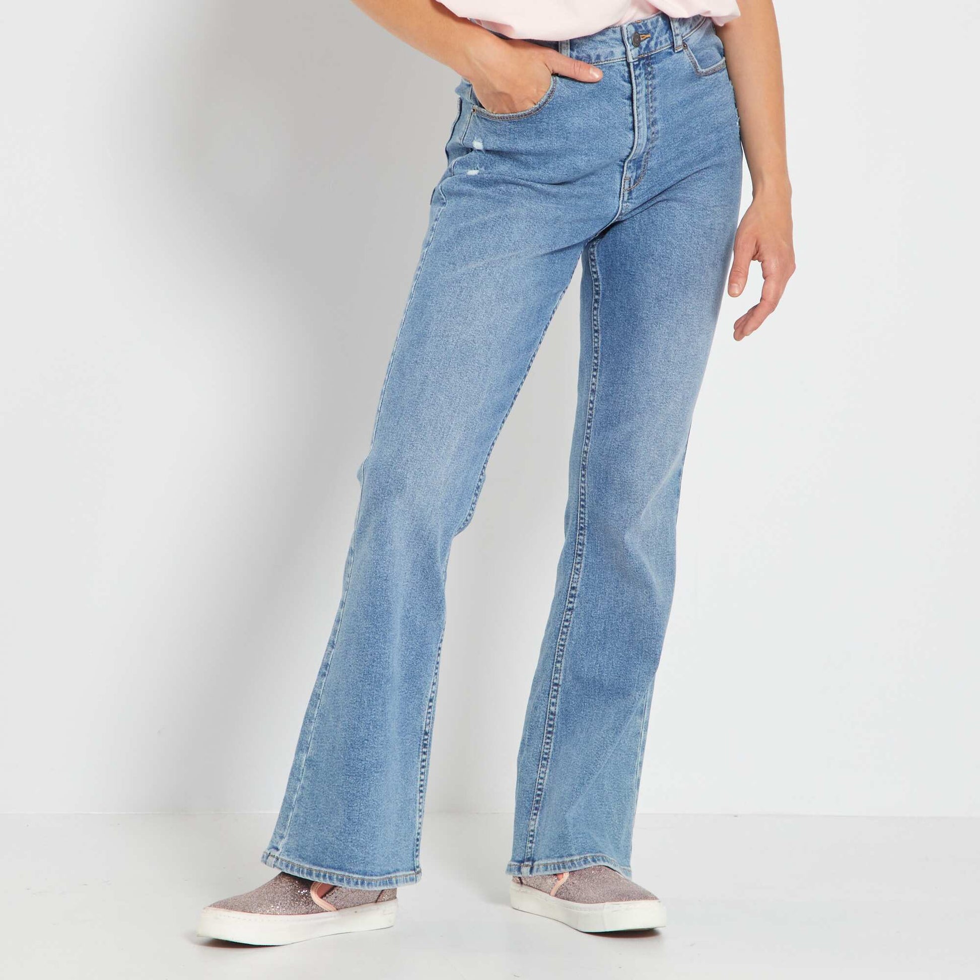 Jean flare effet destroy Double stone