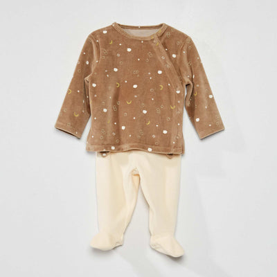 Pyjama en velours - 2 pi ces Marron