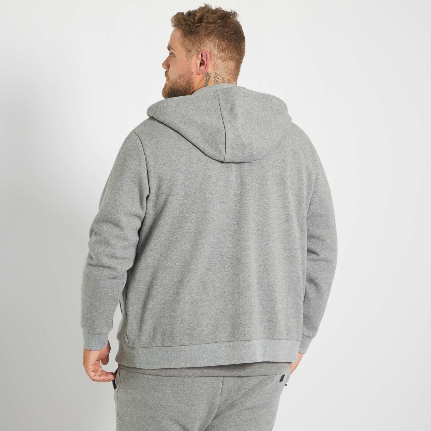 Sweat capuche en piqu de coton GRIS