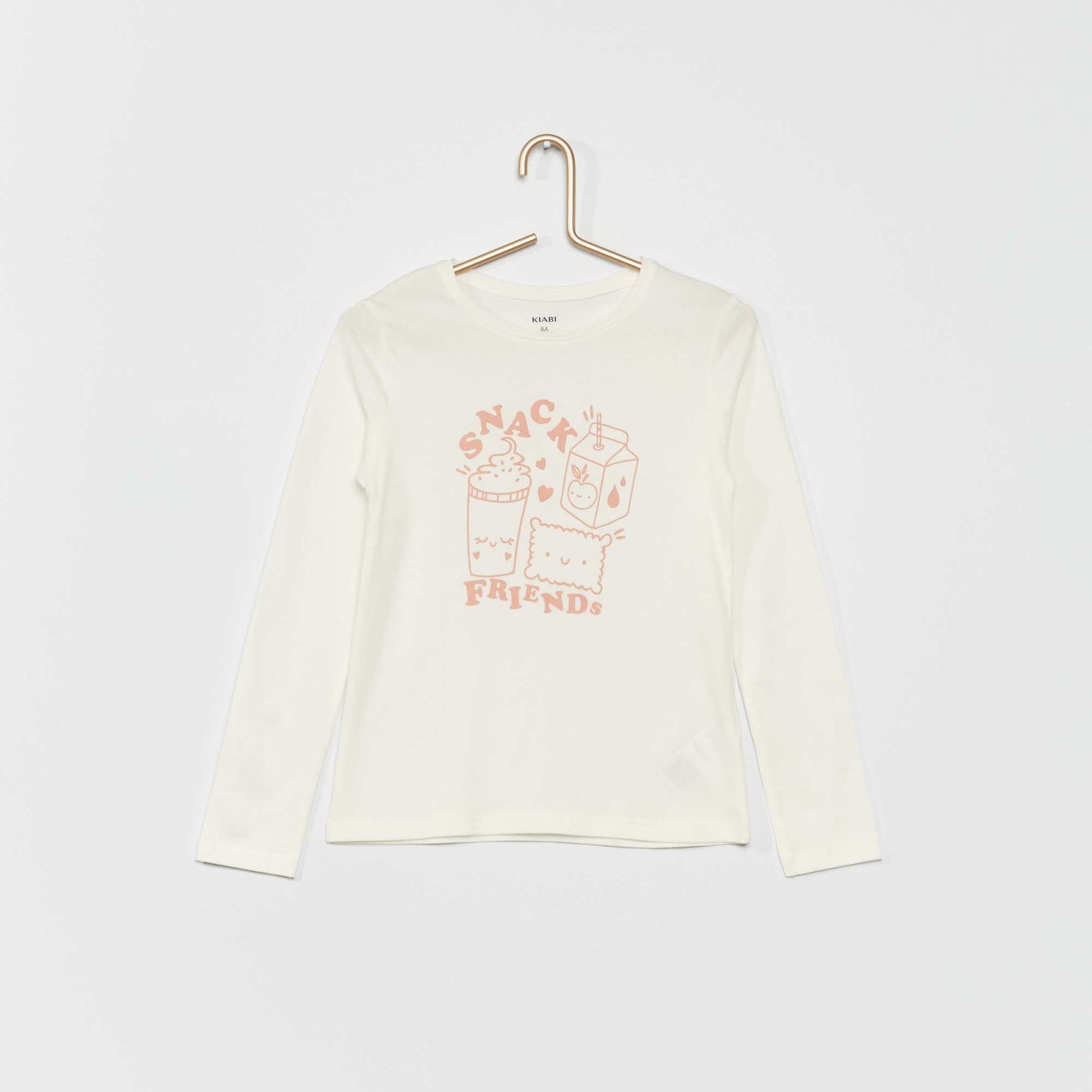 T-shirt en coton avec imprim Blanc