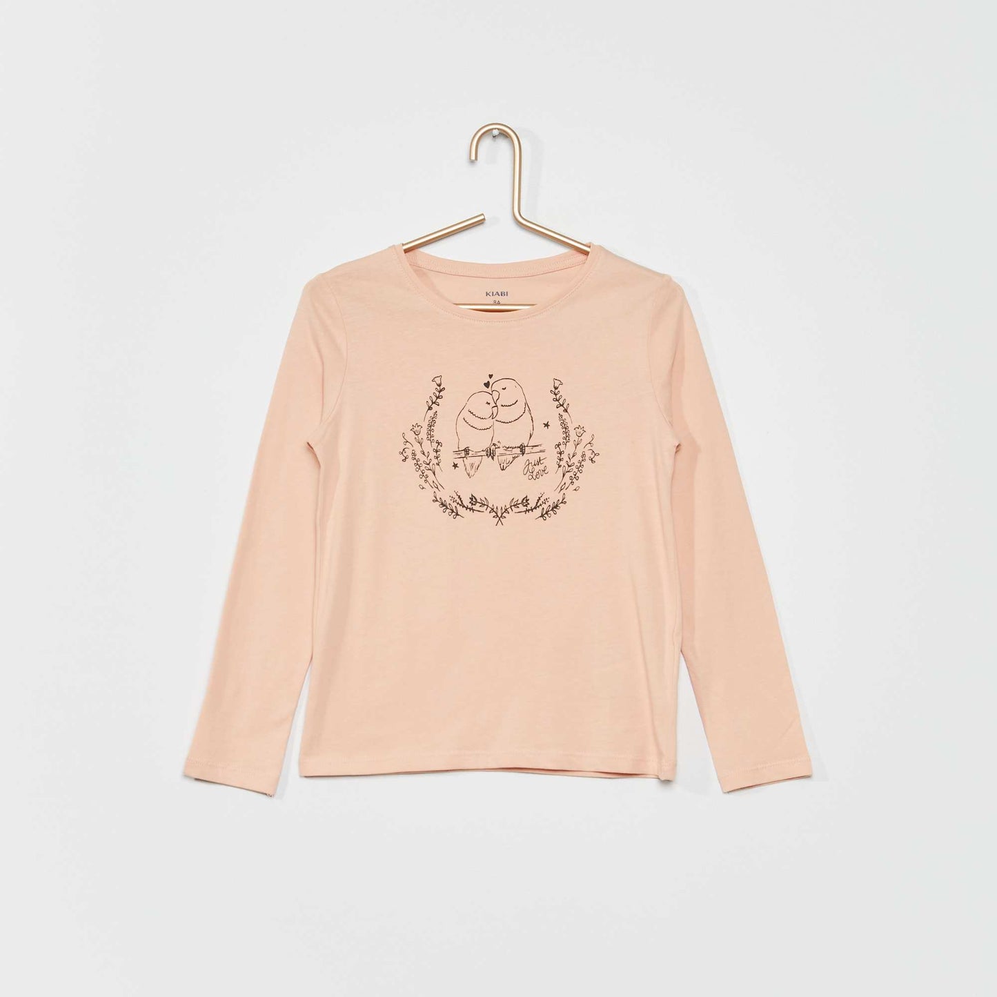 T-shirt en coton avec imprimé Rose