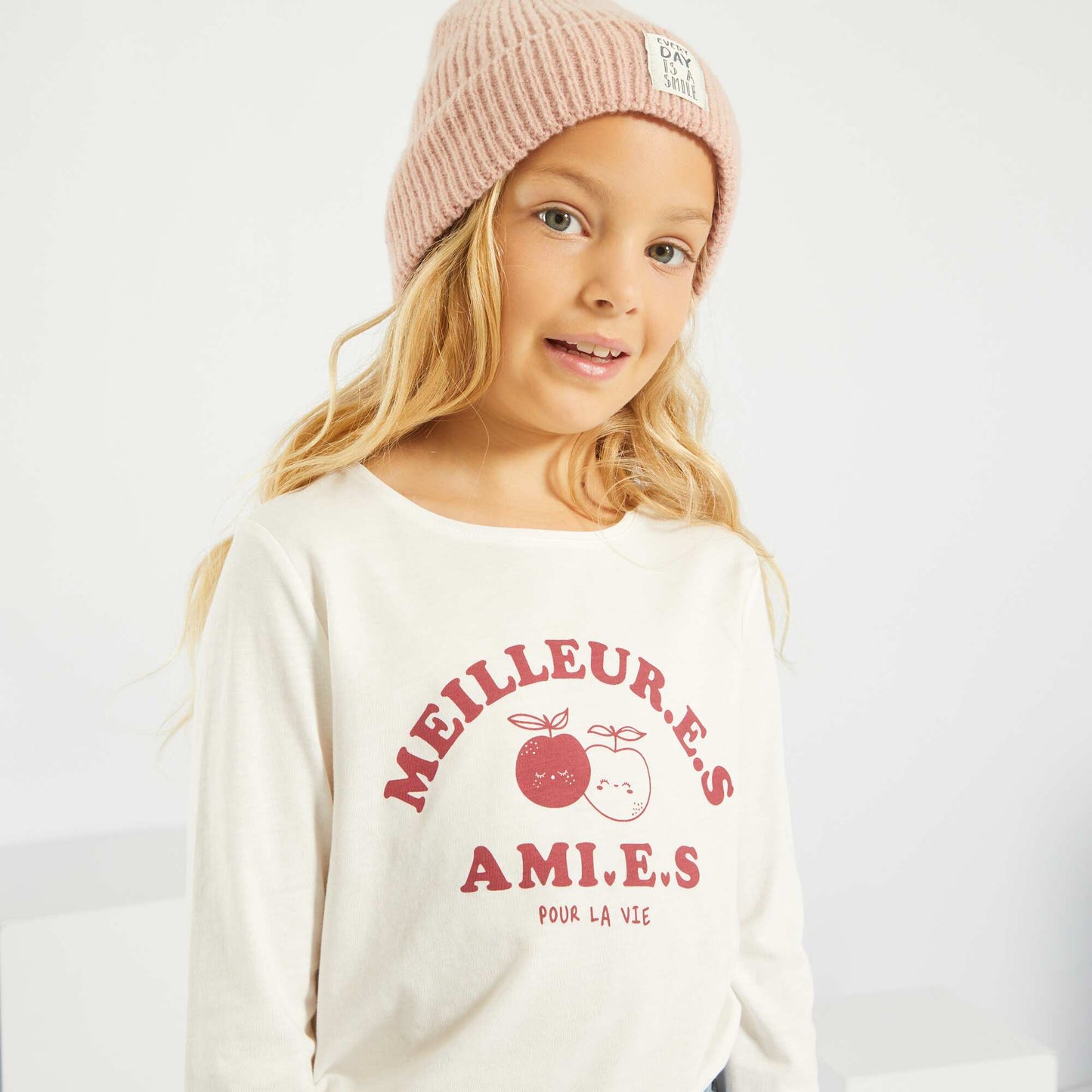 T-shirt en coton avec imprimé Blanc 'amies'