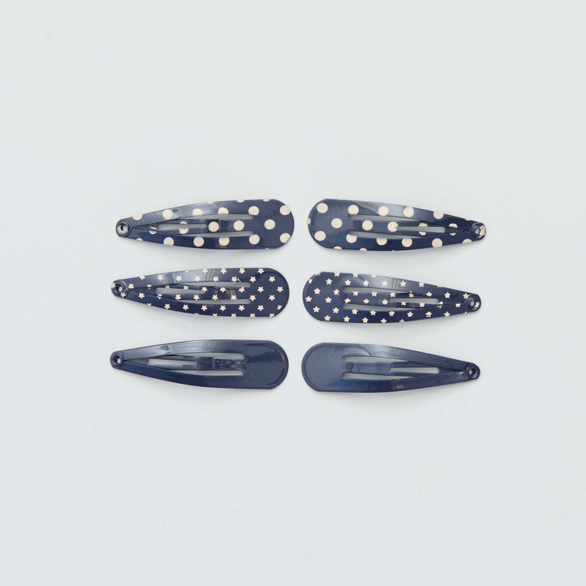 Pinces cheveux fantaisie - Lot de 6 bleu navy