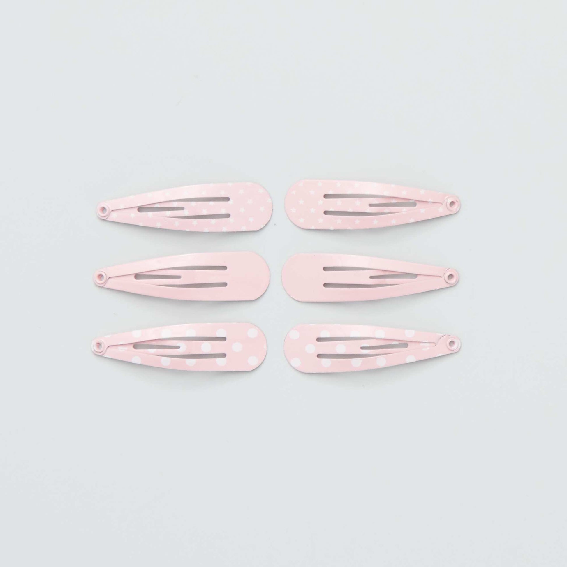 Pinces cheveux fantaisie - Lot de 6 rose
