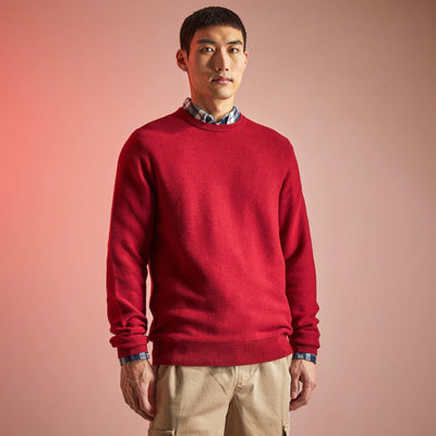 Pull maille fantaisie rouge bordeaux