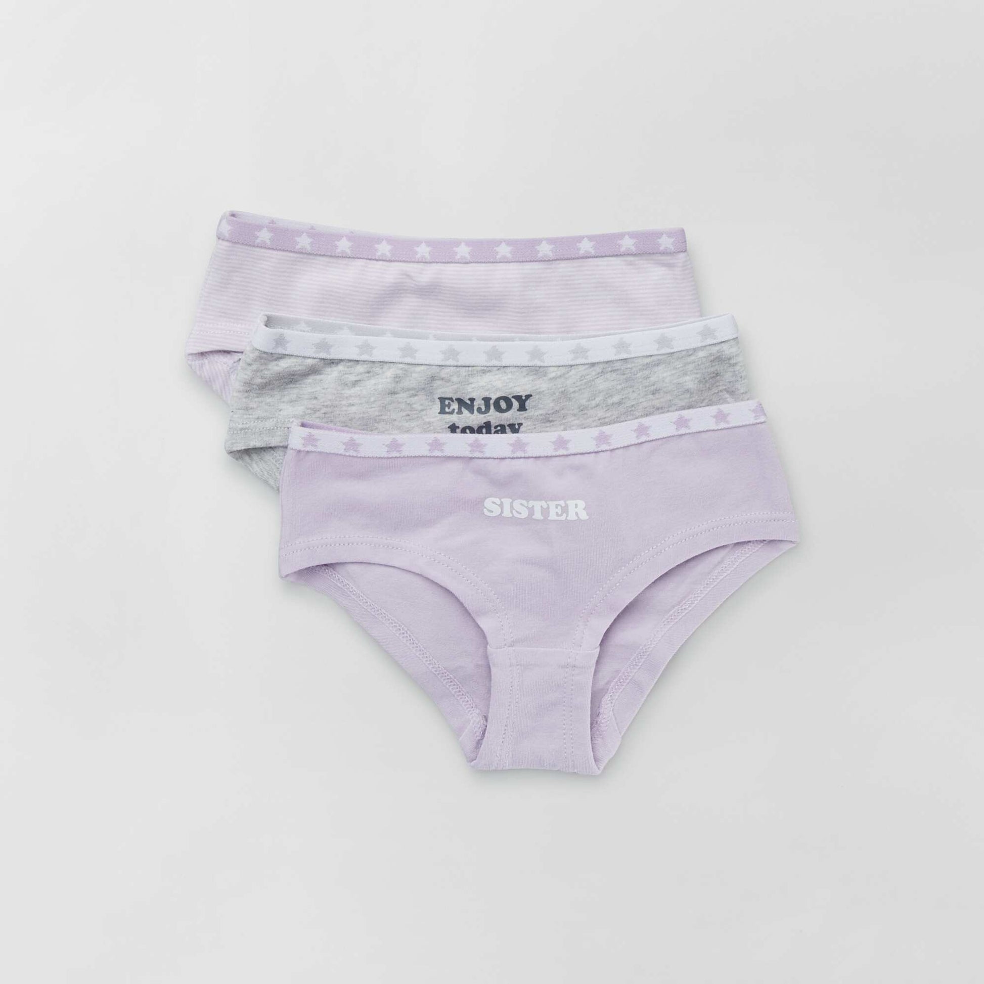 Lot 3 shortys imprim Violet/gris