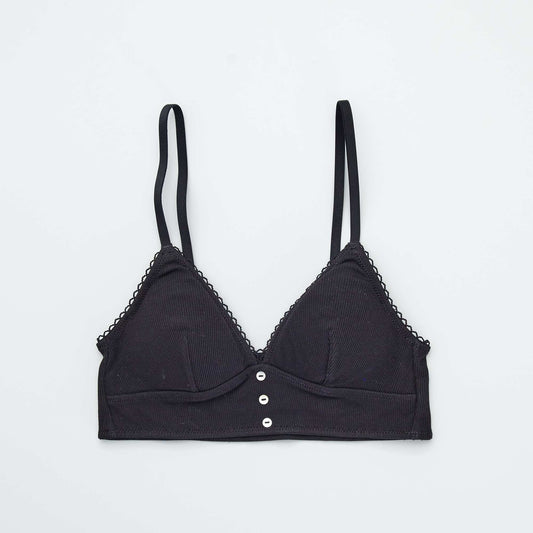 Brassi re unie en maille c tel e noir