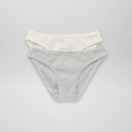 Culotte en maille c tel e - Lot de 2 gris