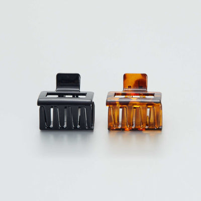 Lot 2 pinces crabe cheveux carr es Marron/noir