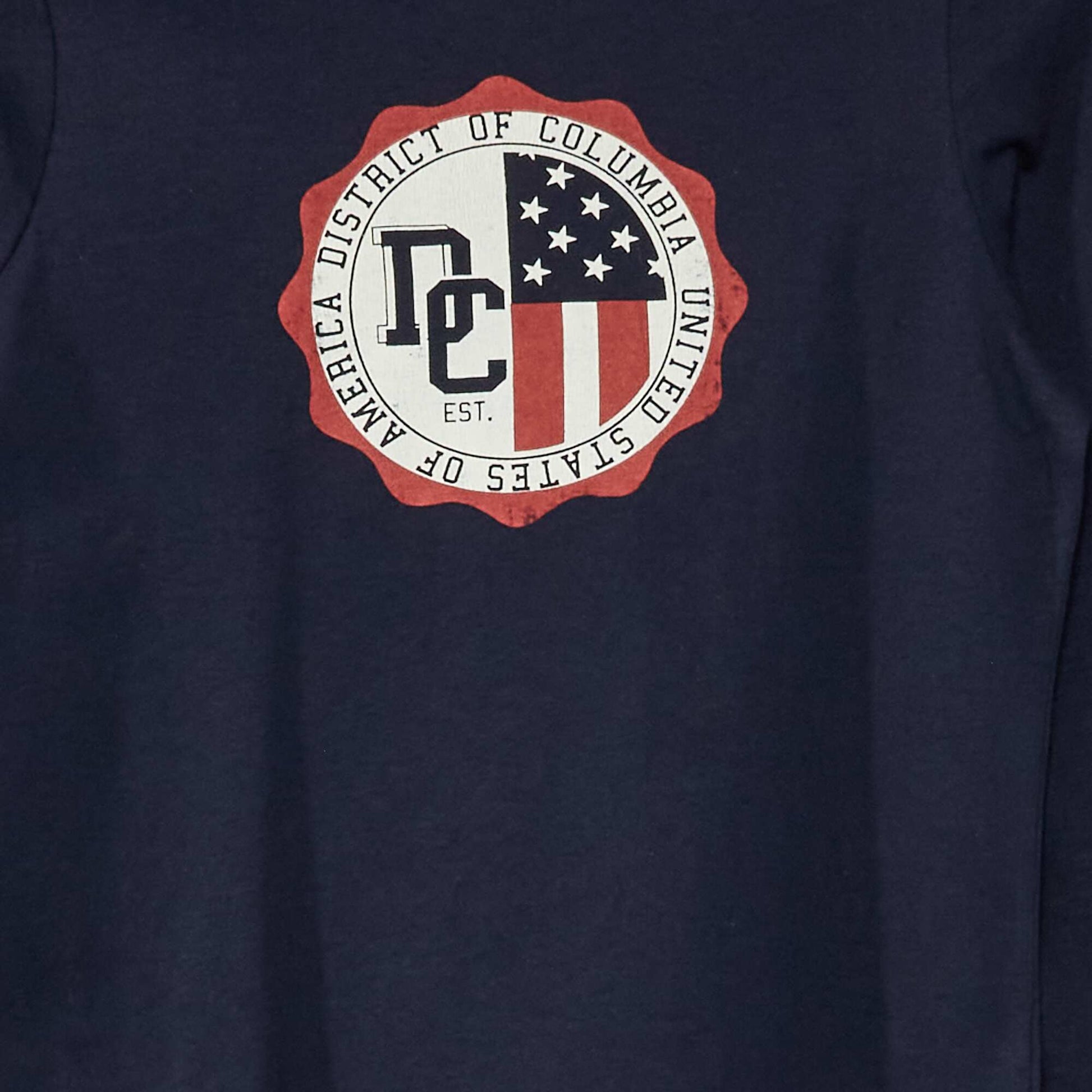 T-shirt en jersey manches longues Bleu marine 'US'