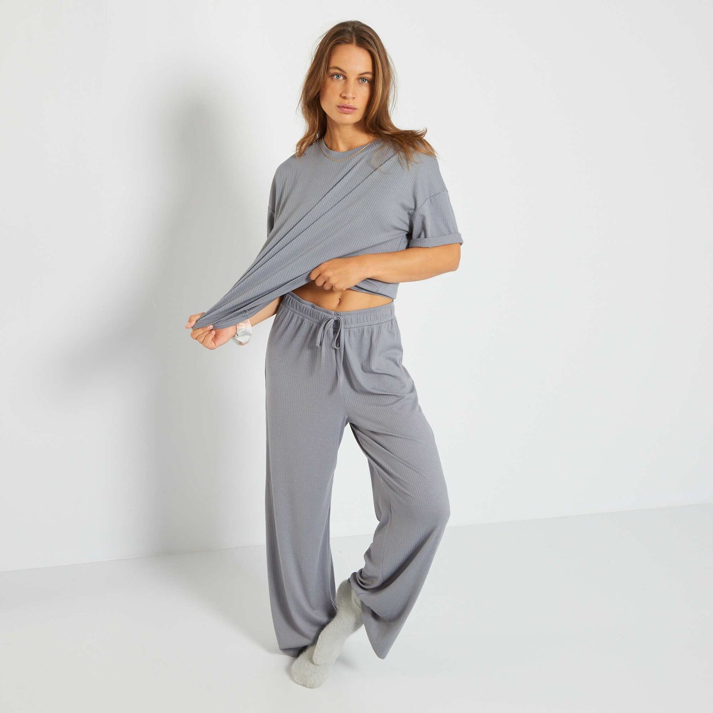 Pantalon de pyjama fluide Bleu nuit