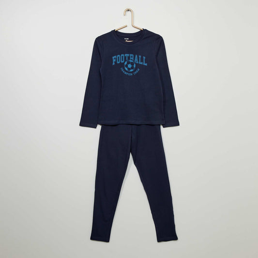 Pyjama long en jersey - 2 pièces Bleu