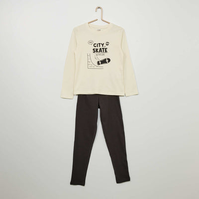 Pyjama long en jersey - 2 pi ces Blanc