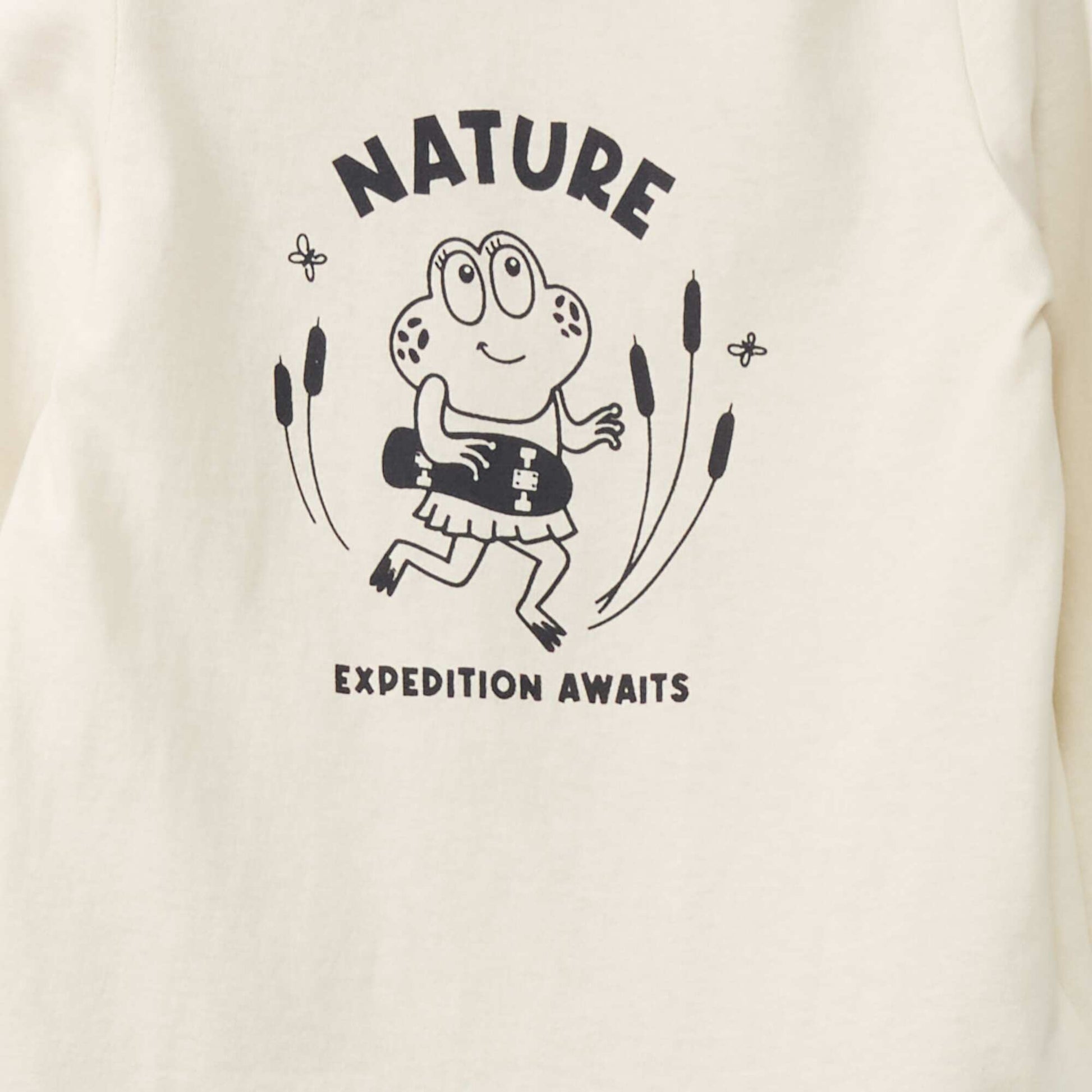 Pyjama long imprim en coton 2 pi ces Ecru/gris