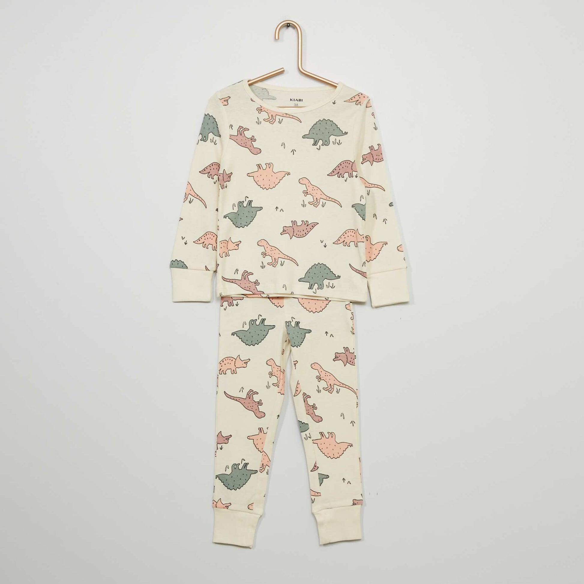 Pyjama long fantaisie - 2 pi ces Blanc 'dinosaure'