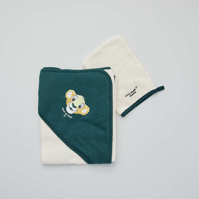 Cape de bain + gant de toilette 'Disney' Vert sapin