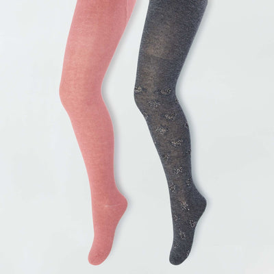 Collants motifs fantaisie - Lot de 2 Gris/rose