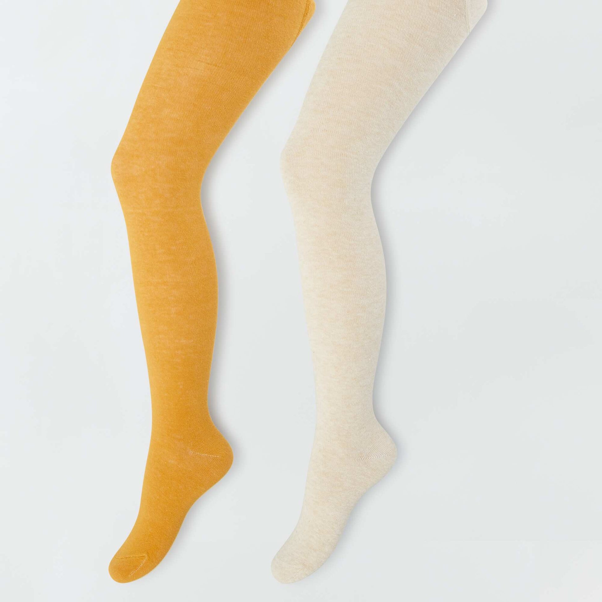 Collants chauds en coton - Lot de 2 Beige/jaune