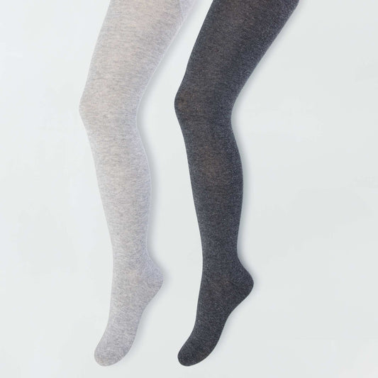 Collants chauds en coton - Lot de 2 Gris/gris foncé