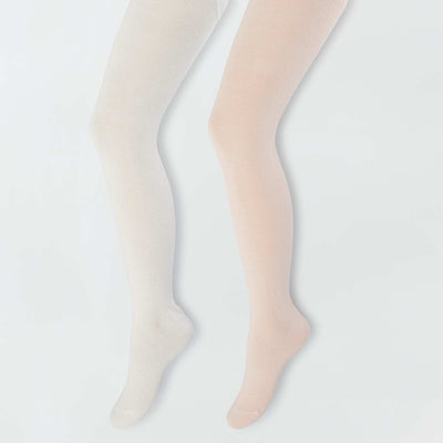 Collants chauds en coton - Lot de 2 Rose/beige