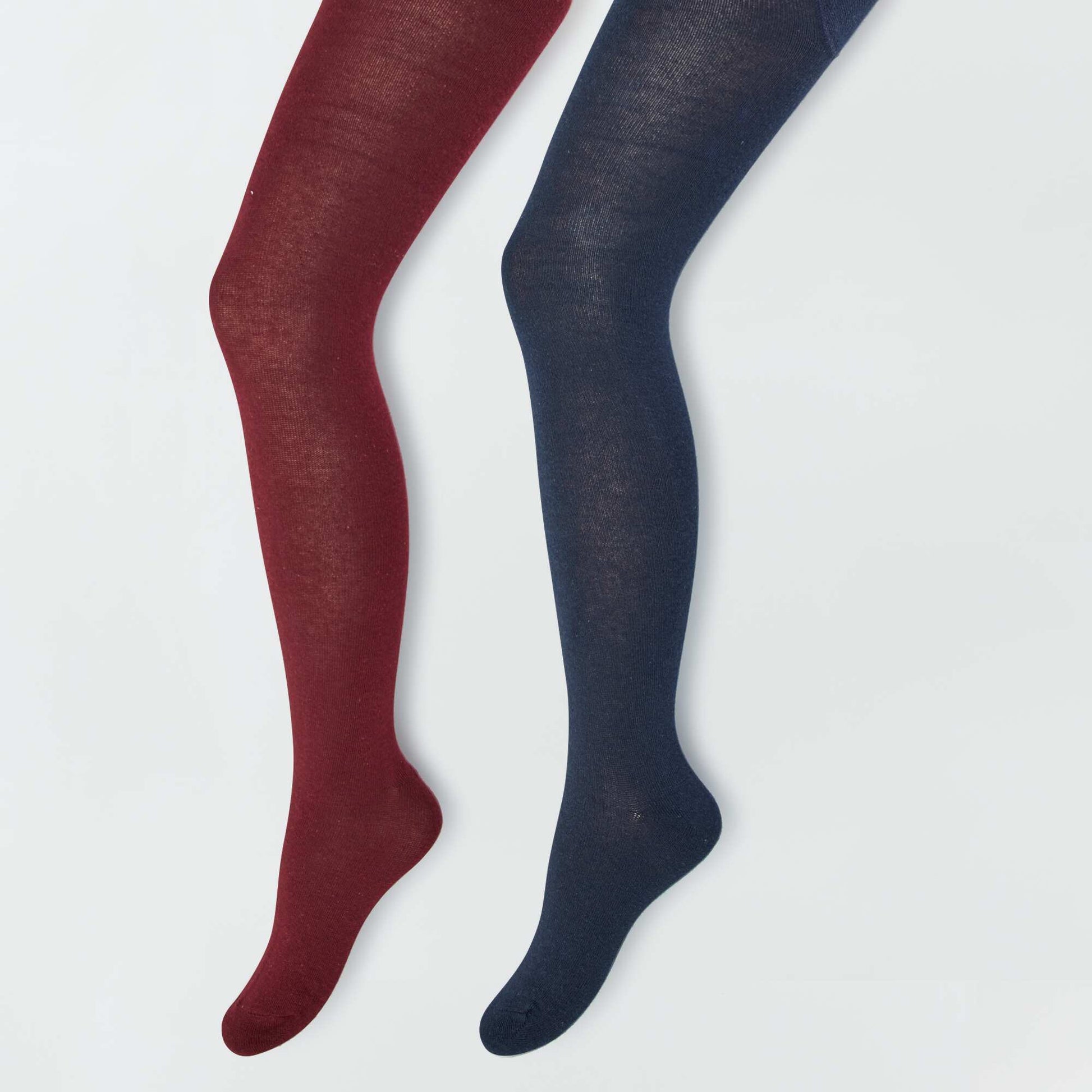 Collants chauds en coton - Lot de 2 Rouge/bleu