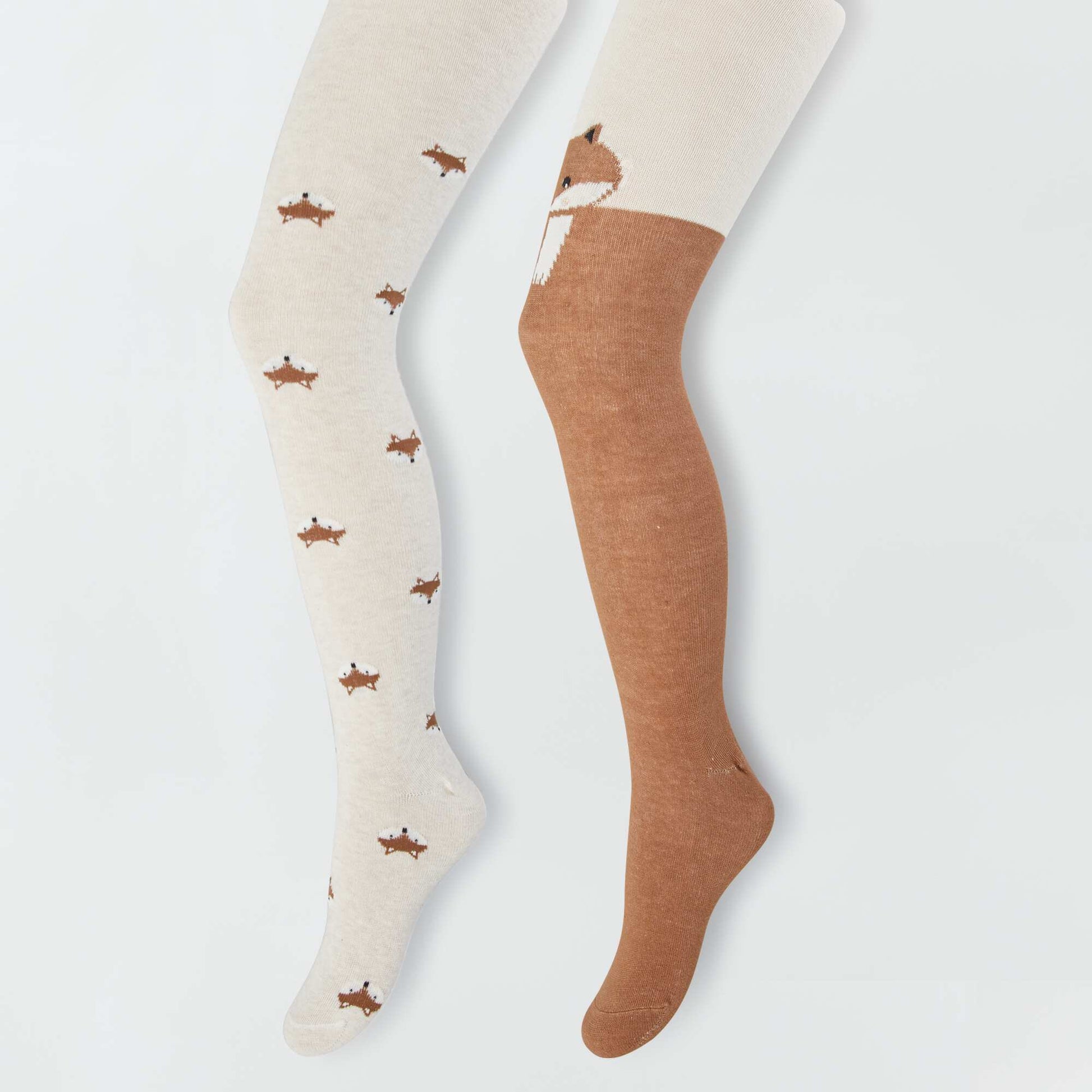 Collants chauds avec imprim fantaisie - Lot de 2 Beige