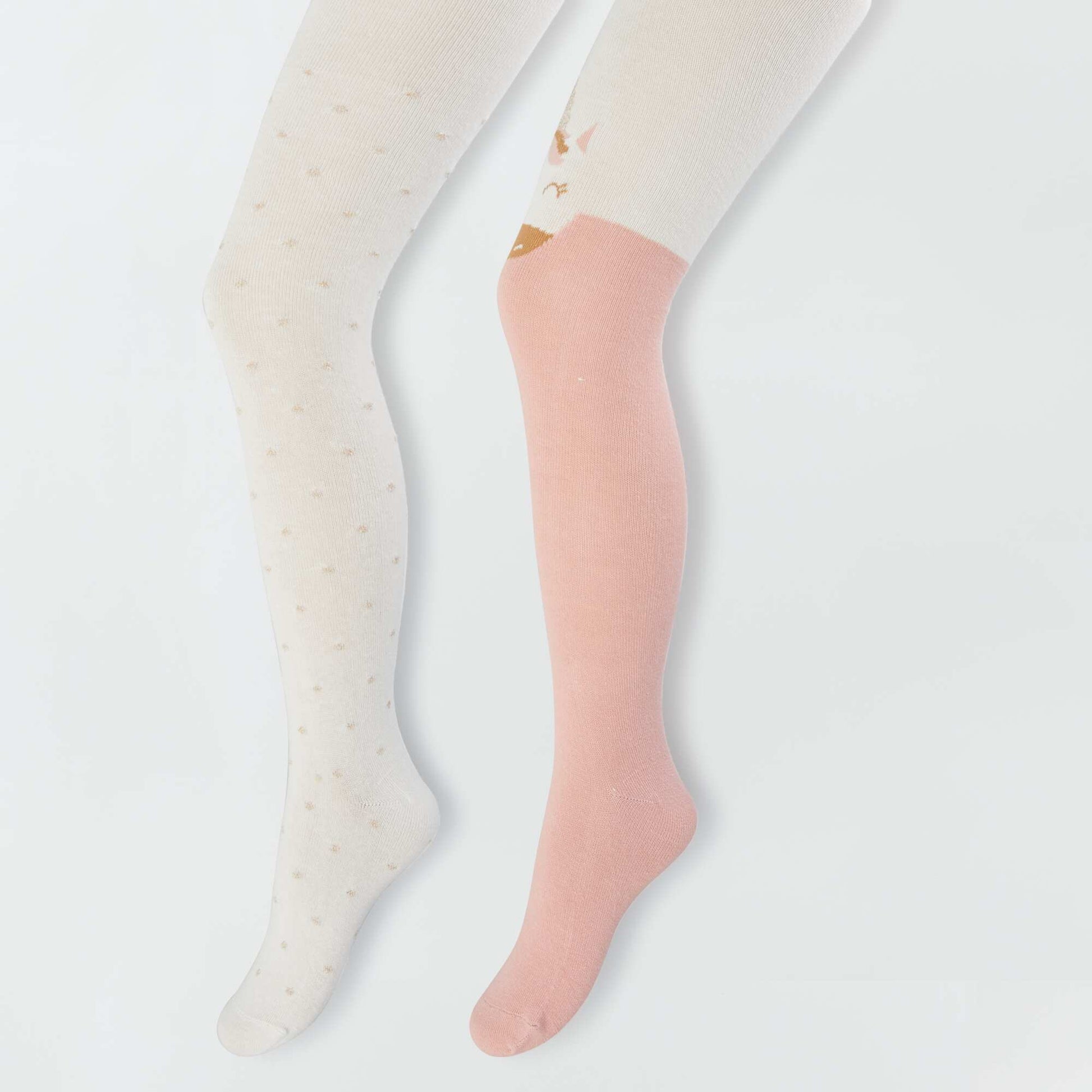 Collants chauds avec imprim fantaisie - Lot de 2 Rose