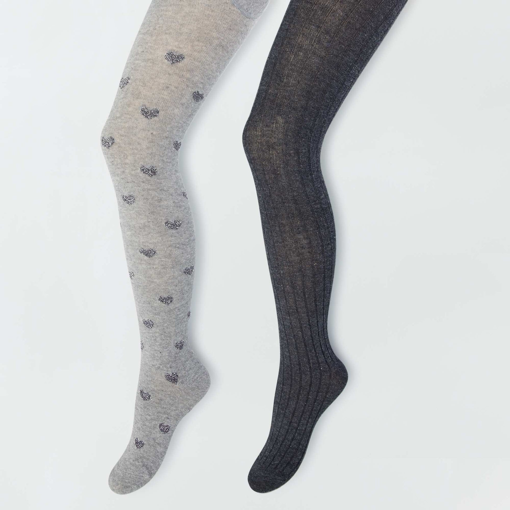 Collants chauds avec imprim fantaisie - Lot de 2 Gris