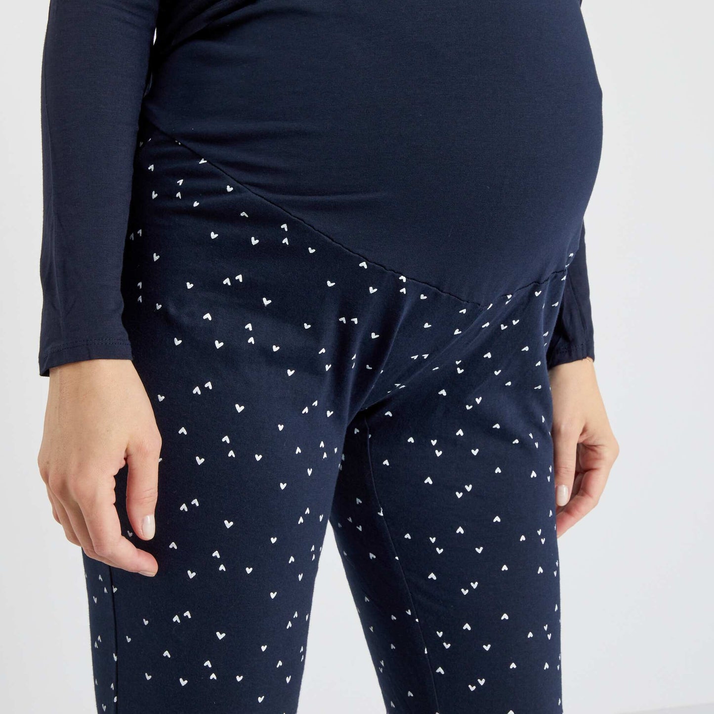 Pyjama long de grossesse en jersey - 2 pi ces Bleu