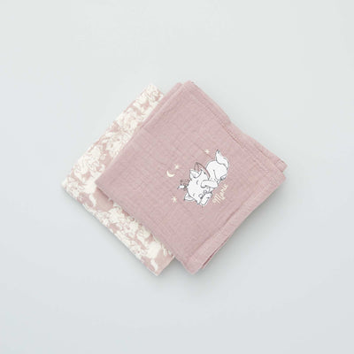 Langes 'Disney' en coton - Lot de 2 Rose 'Marie'