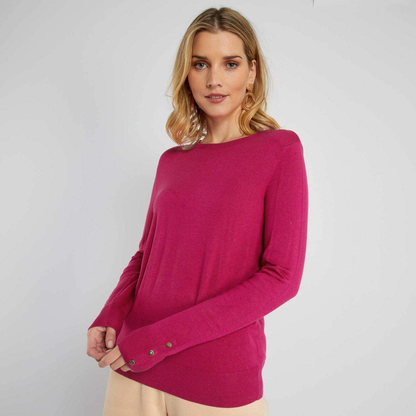 Pull col rond Rose