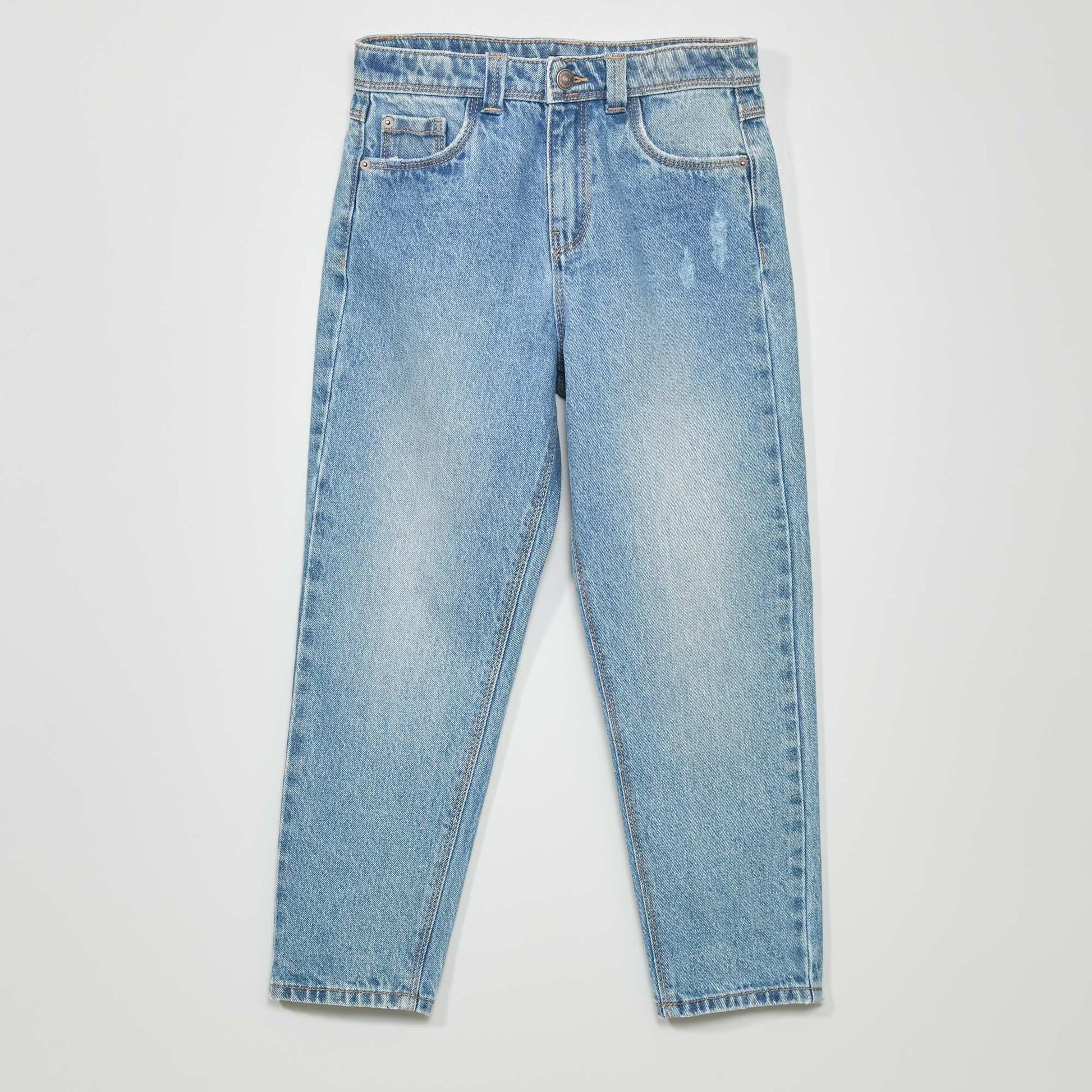 Jean mom fit Bleu
