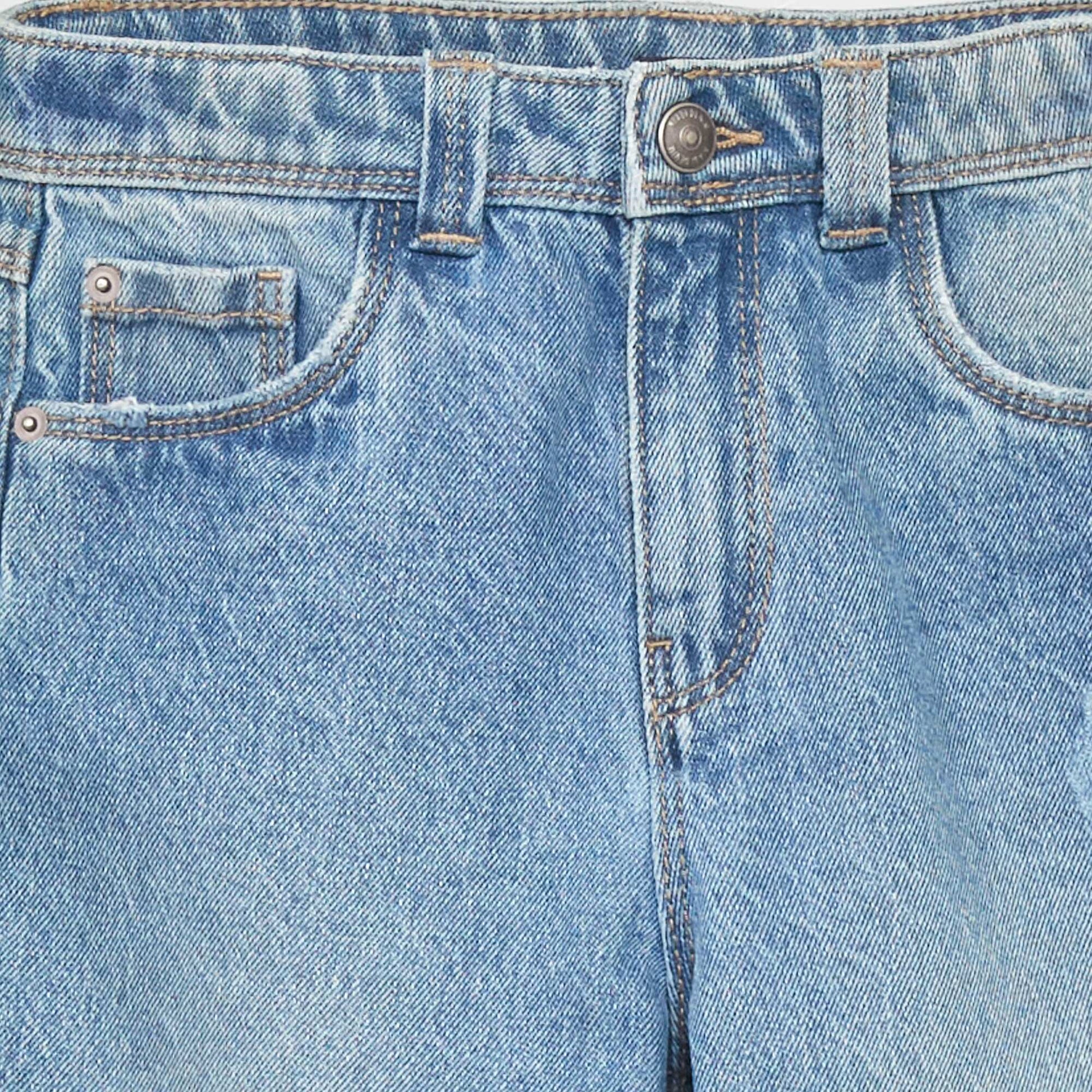 Jean mom fit Bleu