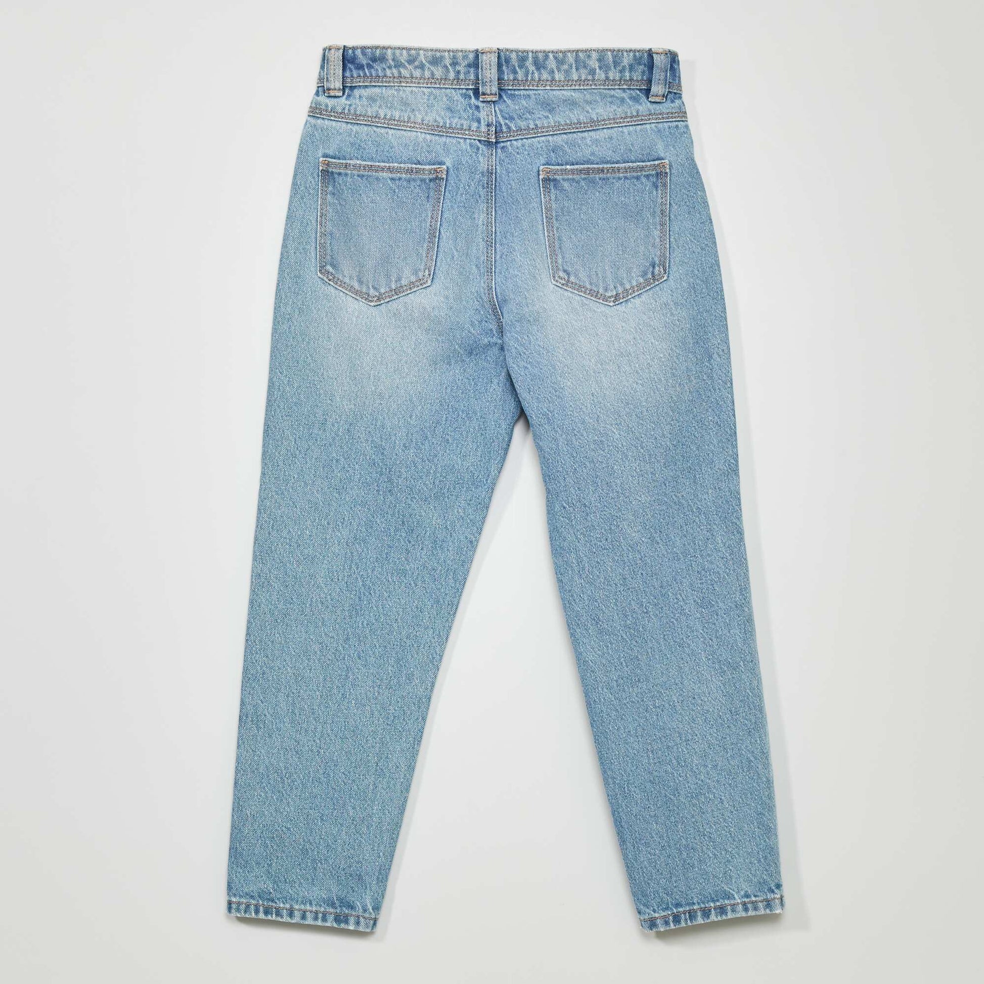 Jean mom fit Bleu