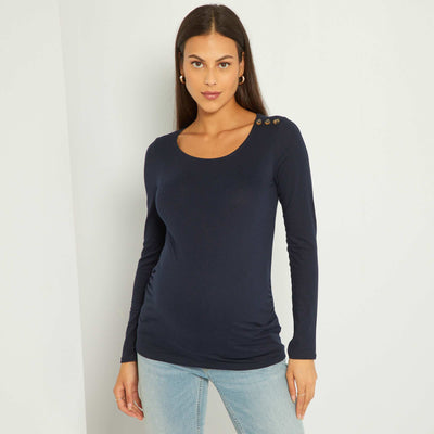Tee-shirt grossesse basique bleu marine