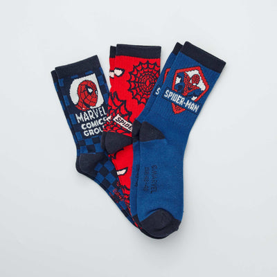 Lot 3 paires de chaussettes 'Spider-man' ROUGE