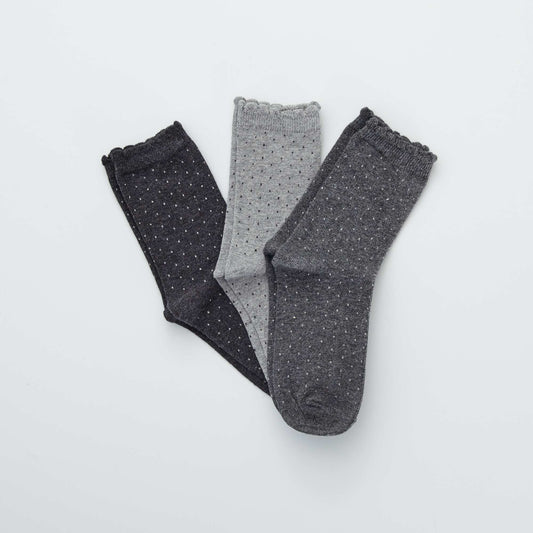 Lot 3 paires de chaussettes gris