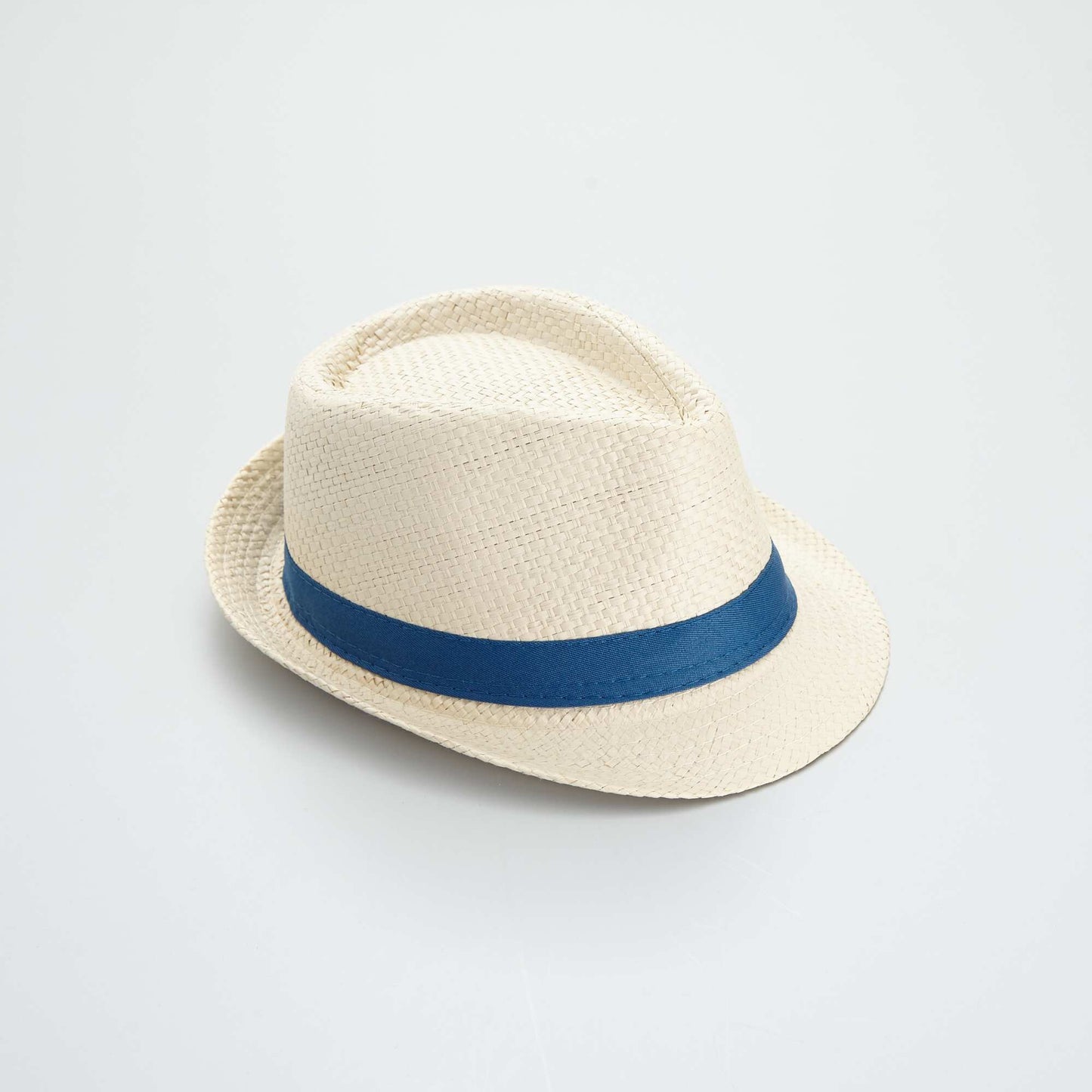 Chapeau panama avec bandeau contrast Beige/bleu