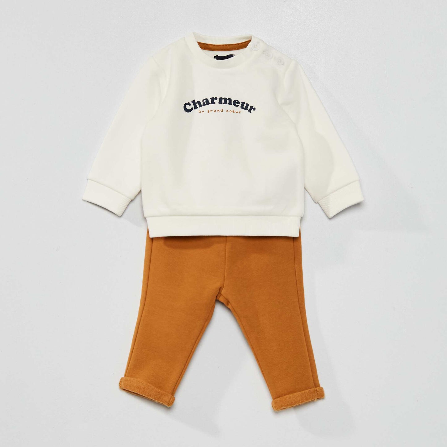 Ensemble sweat + pantalon Blanc/beige