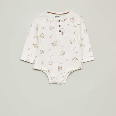 Body col tunisien avec imprim Blanc