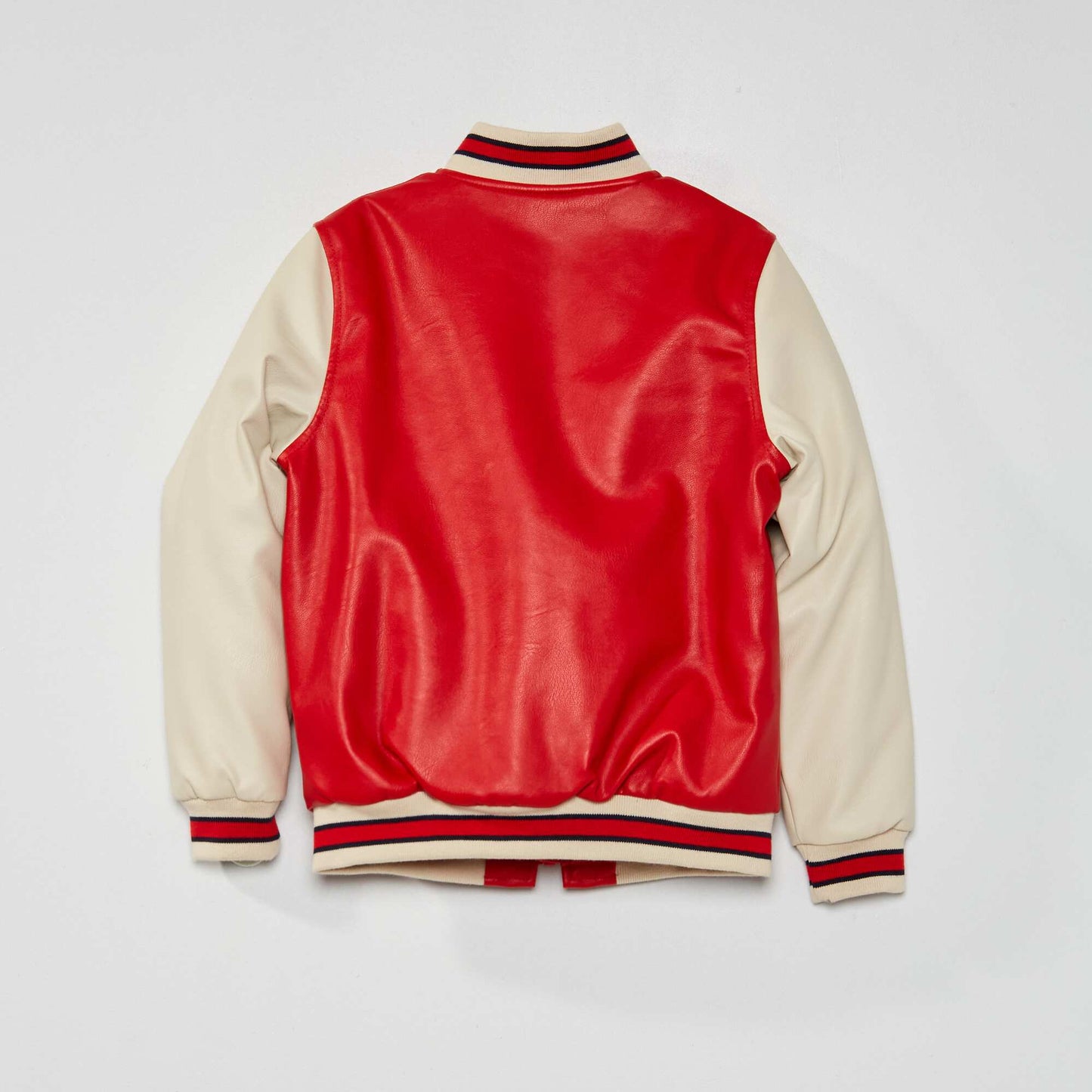 Blouson style 'campus' rouge chiné