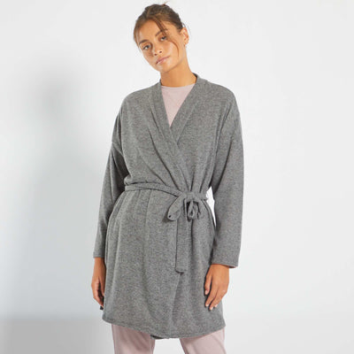 Peignoir maille douce Gris fonc