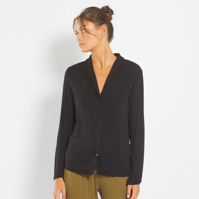 Veste de pyjama en viscose noir