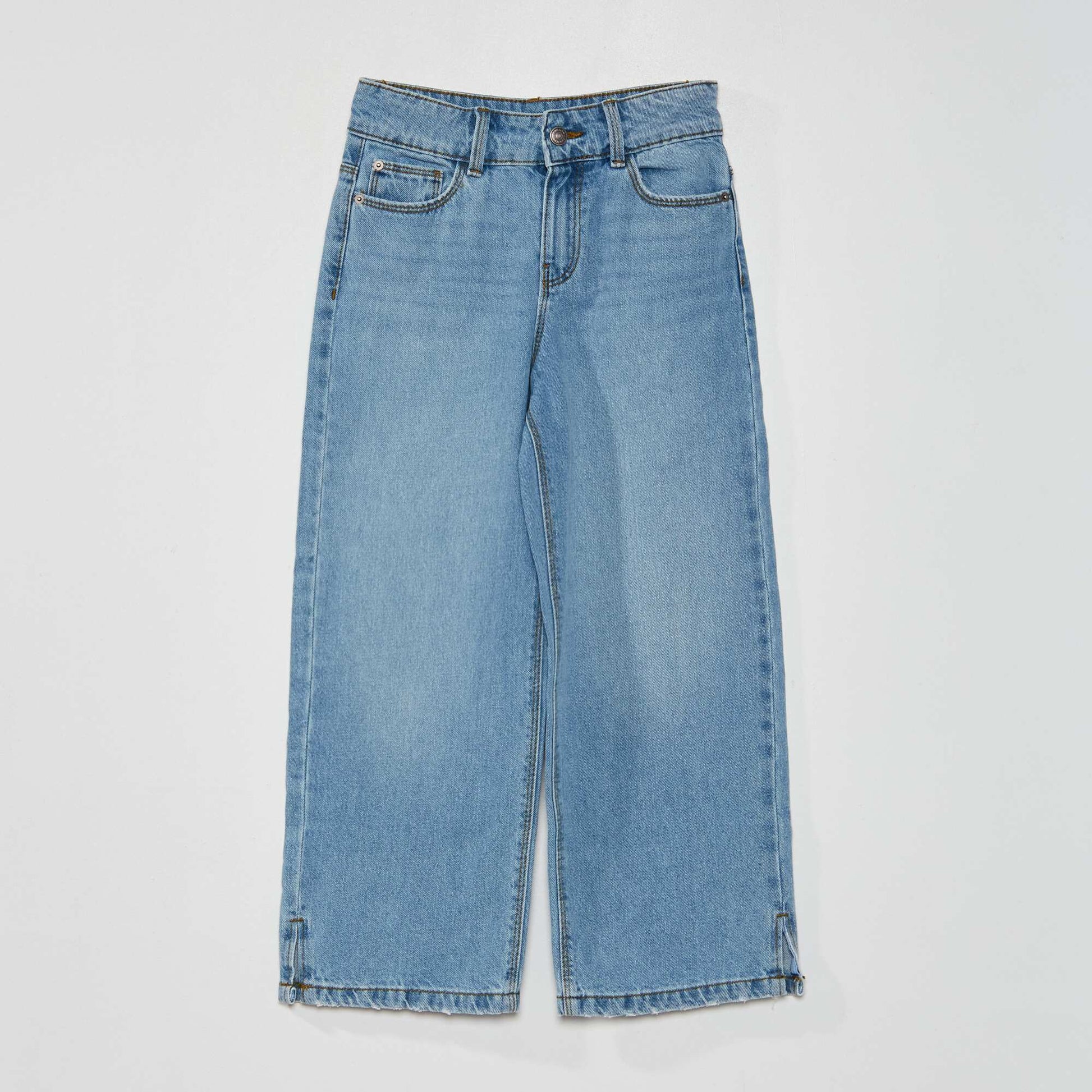 Jean large wide-leg Bleu