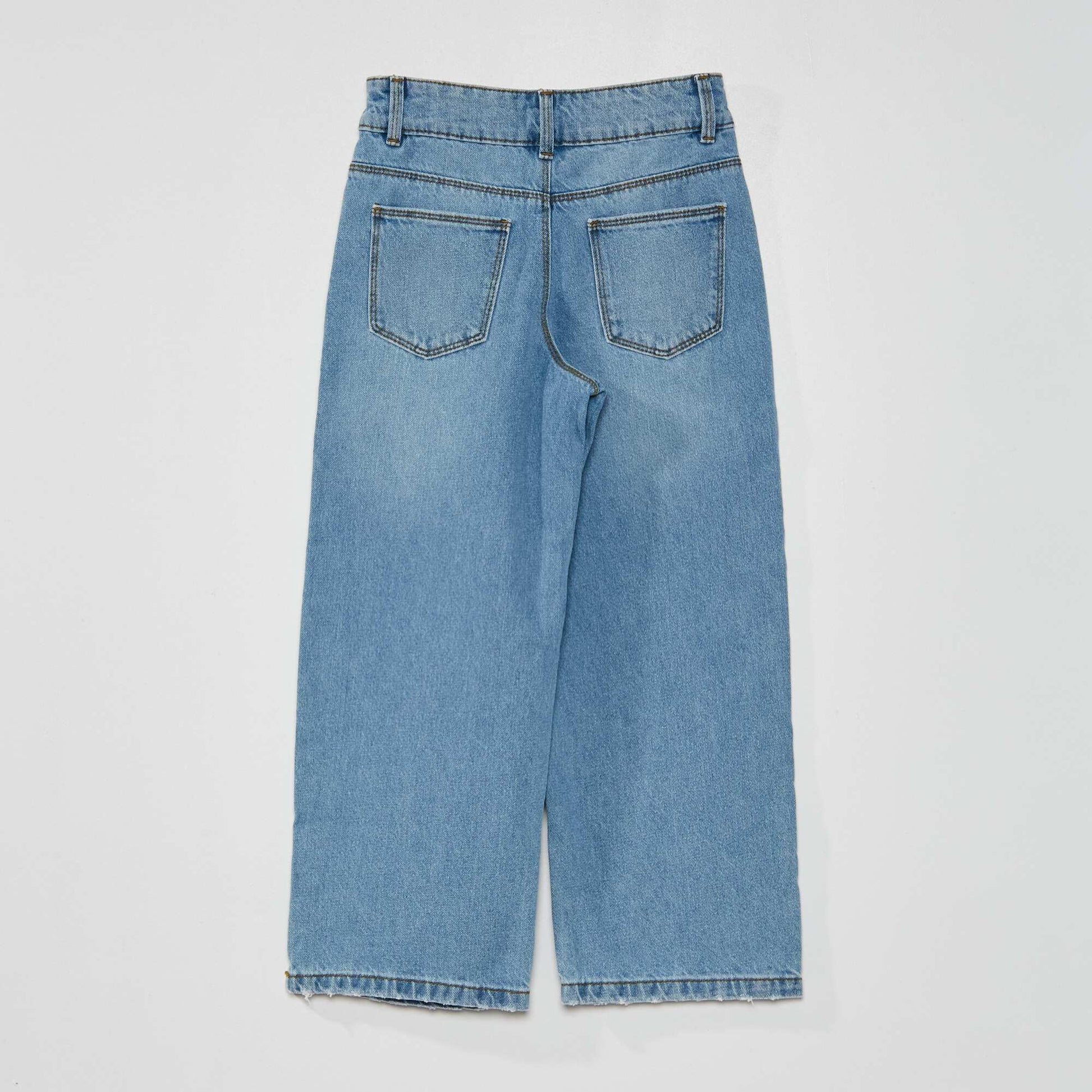 Jean large wide-leg Bleu