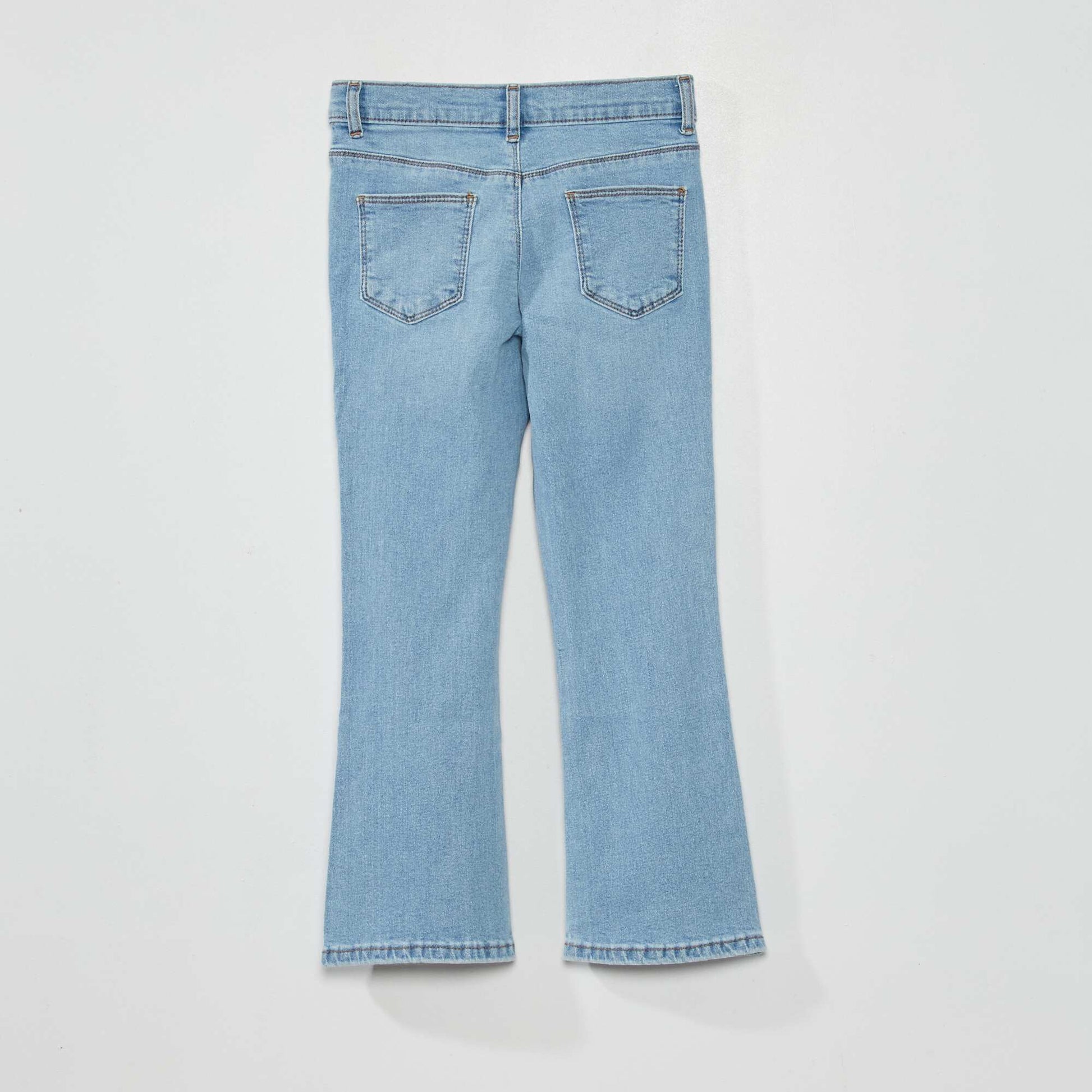 Pantalon en denim flare stretch Bleu