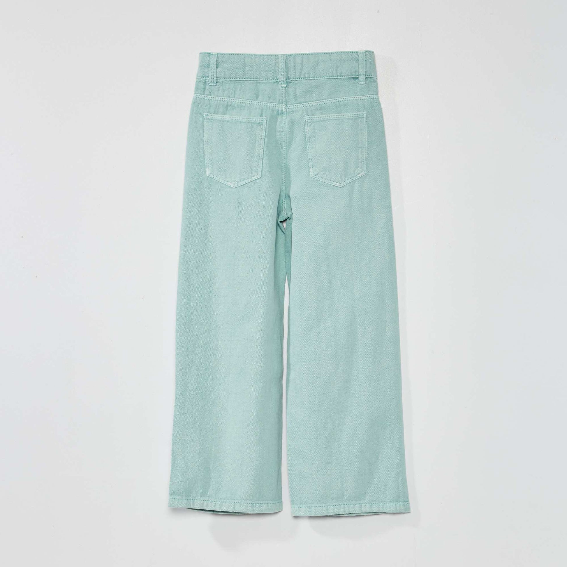 Pantalon wide leg - 5 poches Vert eaun