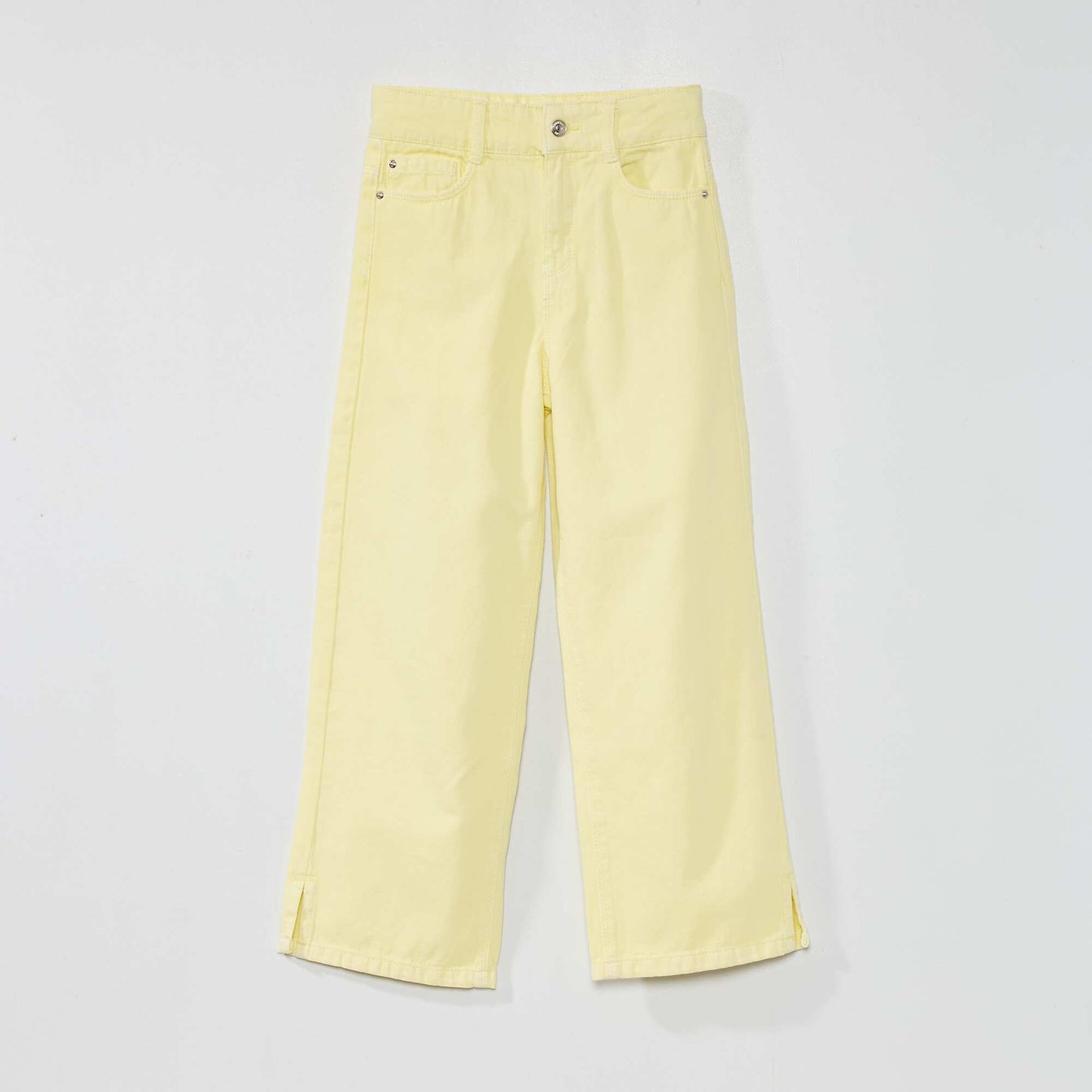 Pantalon wide leg - 5 poches Jaune